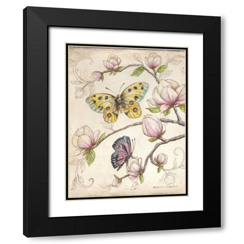 Le Jardin Butterfly V Black Modern Wood Framed Art Print with Double Matting by McRostie, Kate