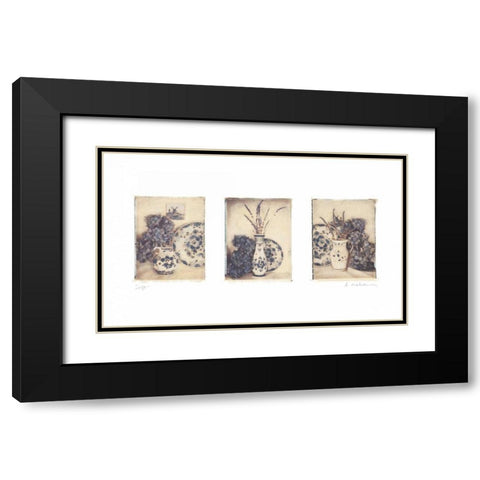 Delft Black Modern Wood Framed Art Print with Double Matting by Melious, Amy