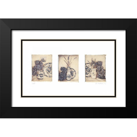Delft Black Modern Wood Framed Art Print with Double Matting by Melious, Amy