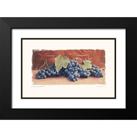 Grape Harvest I Black Modern Wood Framed Art Print with Double Matting by Melious, Amy