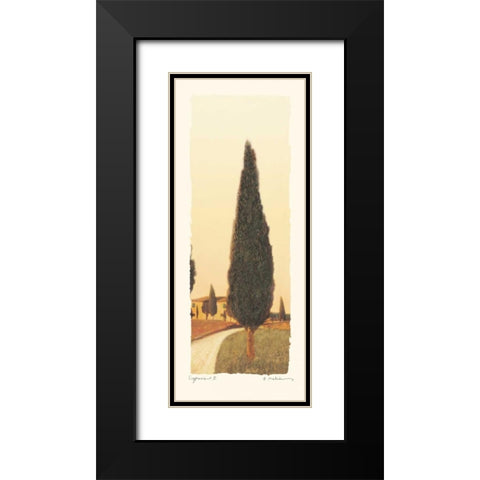 Cypress II Black Modern Wood Framed Art Print with Double Matting by Melious, Amy