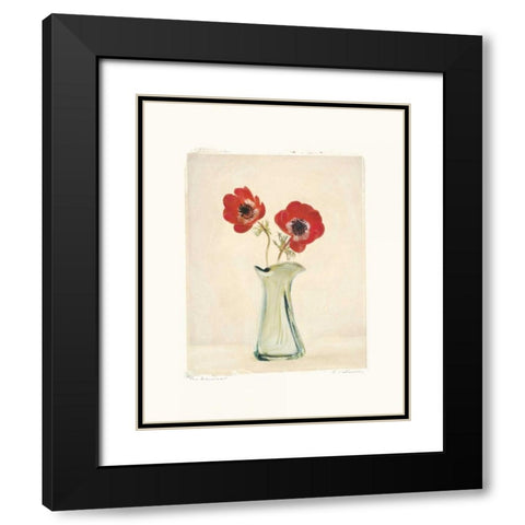 Two Anemones Black Modern Wood Framed Art Print with Double Matting by Melious, Amy
