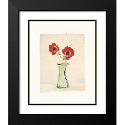 Two Anemones Black Modern Wood Framed Art Print with Double Matting by Melious, Amy