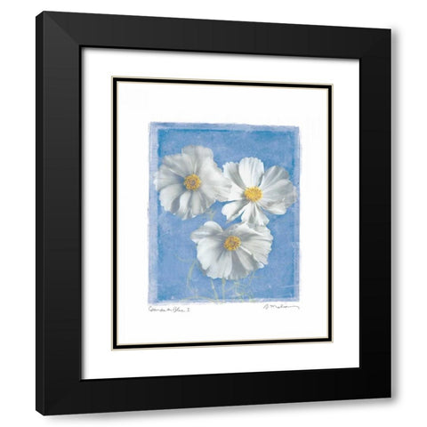 Cosmos on Blue I Black Modern Wood Framed Art Print with Double Matting by Melious, Amy