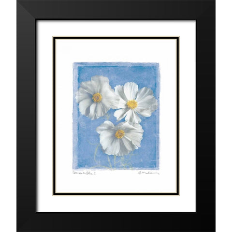 Cosmos on Blue I Black Modern Wood Framed Art Print with Double Matting by Melious, Amy
