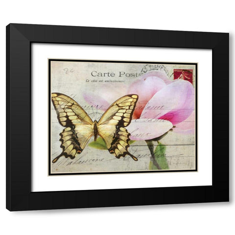 Carte Postale Magnolia I Black Modern Wood Framed Art Print with Double Matting by Melious, Amy