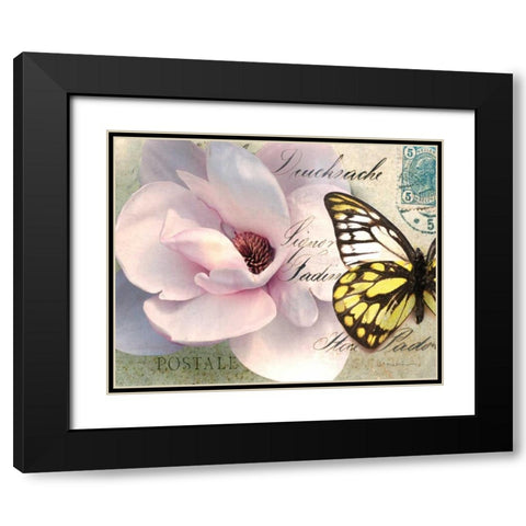 Carte Postale Magnolia II Black Modern Wood Framed Art Print with Double Matting by Melious, Amy
