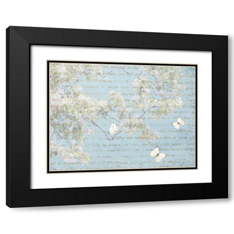 Blossoms and Butterflies I Black Modern Wood Framed Art Print with Double Matting by Melious, Amy