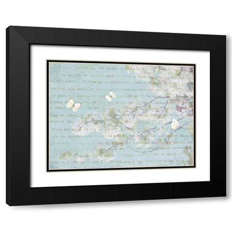 Blossoms and Butterflies II Black Modern Wood Framed Art Print with Double Matting by Melious, Amy
