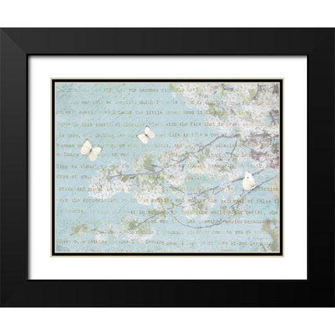 Blossoms and Butterflies II Black Modern Wood Framed Art Print with Double Matting by Melious, Amy