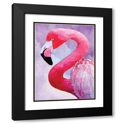 Amazing Flamingos III Black Modern Wood Framed Art Print with Double Matting by Meyer, Jill