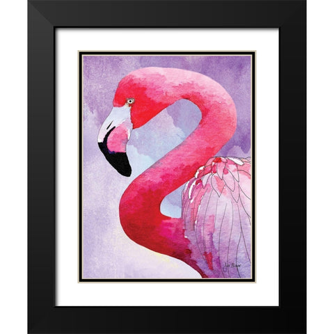 Amazing Flamingos III Black Modern Wood Framed Art Print with Double Matting by Meyer, Jill