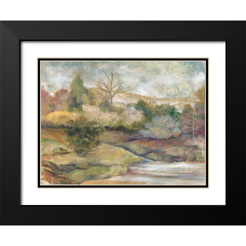 Placid Waters I Black Modern Wood Framed Art Print with Double Matting by Ferry, Margaret