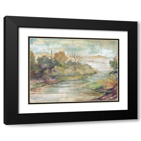 Placid Waters II Black Modern Wood Framed Art Print with Double Matting by Ferry, Margaret