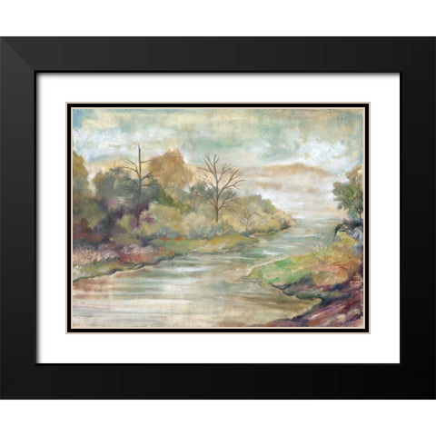 Placid Waters II Black Modern Wood Framed Art Print with Double Matting by Ferry, Margaret