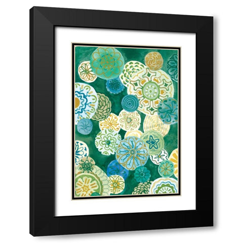 Indigo Medallion Black Modern Wood Framed Art Print with Double Matting by Ferry, Margaret