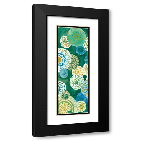 Indigo Medallion Panel I Black Modern Wood Framed Art Print with Double Matting by Ferry, Margaret