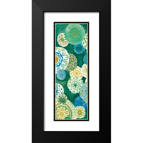 Indigo Medallion Panel I Black Modern Wood Framed Art Print with Double Matting by Ferry, Margaret