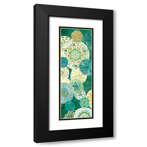 Indigo Medallion Panel II Black Modern Wood Framed Art Print with Double Matting by Ferry, Margaret