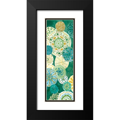 Indigo Medallion Panel II Black Modern Wood Framed Art Print with Double Matting by Ferry, Margaret