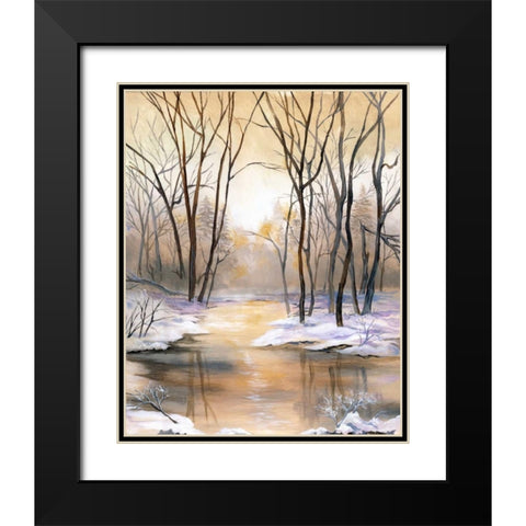 Snowy River Black Modern Wood Framed Art Print with Double Matting by Ferry, Margaret
