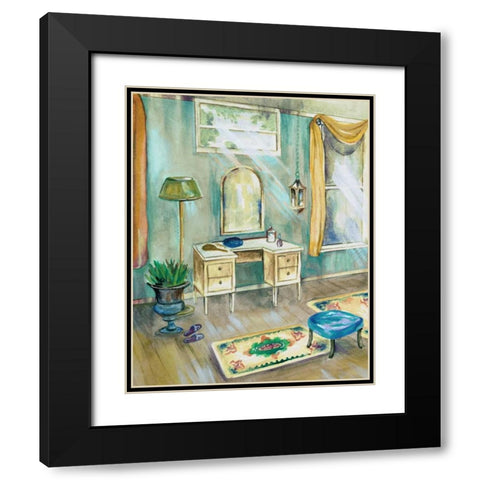 Robins Egg Bath I Black Modern Wood Framed Art Print with Double Matting by Ferry, Margaret