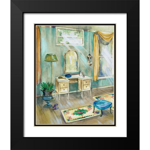 Robins Egg Bath I Black Modern Wood Framed Art Print with Double Matting by Ferry, Margaret