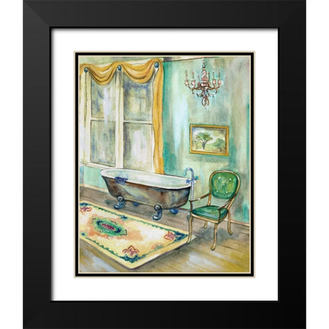 Robins Egg Bath II Black Modern Wood Framed Art Print with Double Matting by Ferry, Margaret
