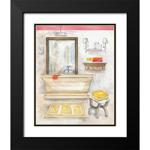 Watercolor Bath II Black Modern Wood Framed Art Print with Double Matting by Ferry, Margaret