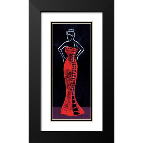 Up Do Black Modern Wood Framed Art Print with Double Matting by Matla, Jennifer
