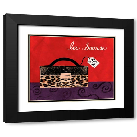 Leopard Handbag I Black Modern Wood Framed Art Print with Double Matting by Matla, Jennifer