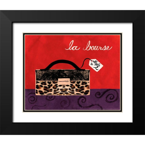Leopard Handbag I Black Modern Wood Framed Art Print with Double Matting by Matla, Jennifer