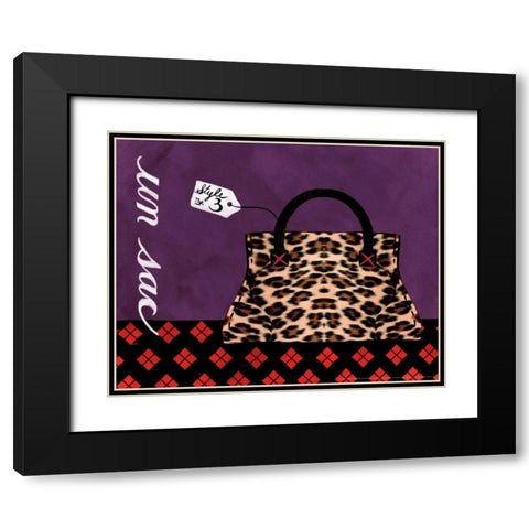 Leopard Handbag III Black Modern Wood Framed Art Print with Double Matting by Matla, Jennifer