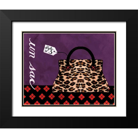 Leopard Handbag III Black Modern Wood Framed Art Print with Double Matting by Matla, Jennifer