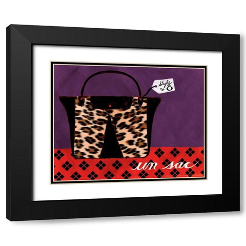 Leopard Handbag IV Black Modern Wood Framed Art Print with Double Matting by Matla, Jennifer