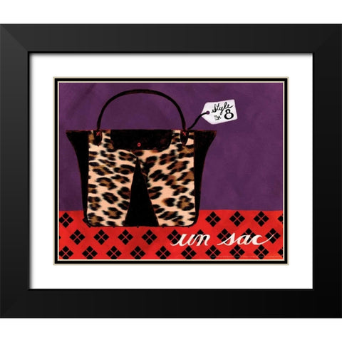Leopard Handbag IV Black Modern Wood Framed Art Print with Double Matting by Matla, Jennifer