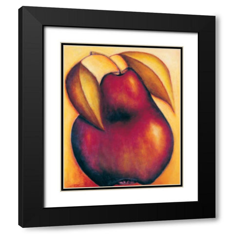Pear Black Modern Wood Framed Art Print with Double Matting by Macaulay, Angus
