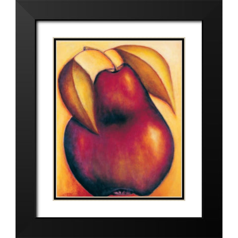 Pear Black Modern Wood Framed Art Print with Double Matting by Macaulay, Angus