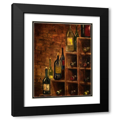Racked Wine Black Modern Wood Framed Art Print with Double Matting by Monahan, Jodi