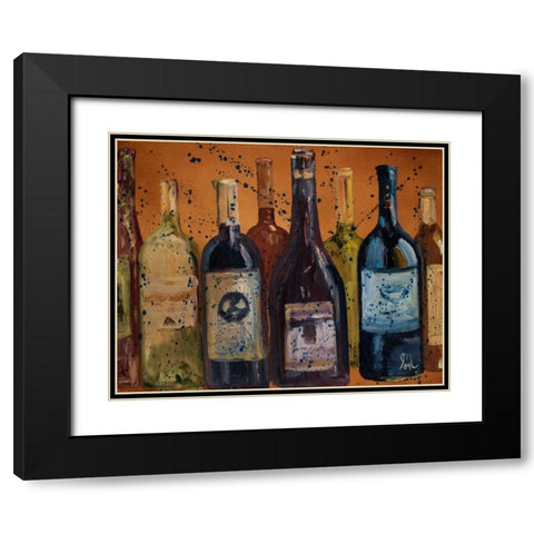 Wine Enjoyed Black Modern Wood Framed Art Print with Double Matting by Monahan, Jodi