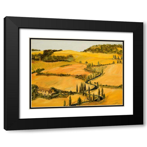 Tuscan Fall Black Modern Wood Framed Art Print with Double Matting by Monahan, Jodi