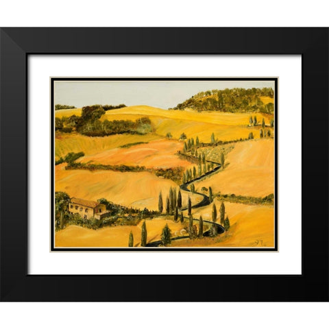 Tuscan Fall Black Modern Wood Framed Art Print with Double Matting by Monahan, Jodi