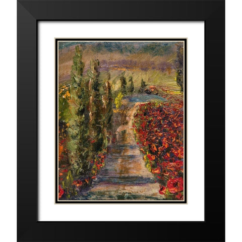 Poppy Road Black Modern Wood Framed Art Print with Double Matting by Monahan, Jodi