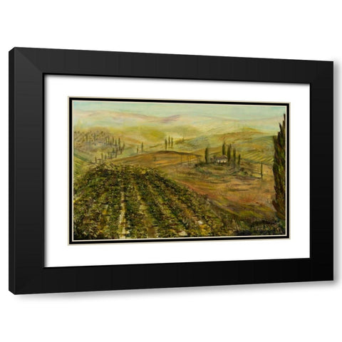 Italian Vineyard Black Modern Wood Framed Art Print with Double Matting by Monahan, Jodi
