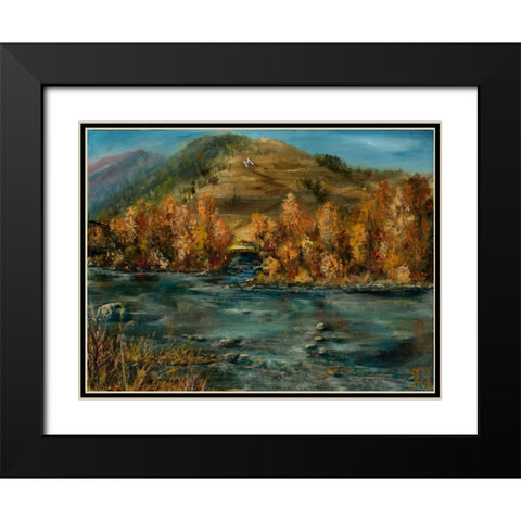 Fall Comes Black Modern Wood Framed Art Print with Double Matting by Monahan, Jodi