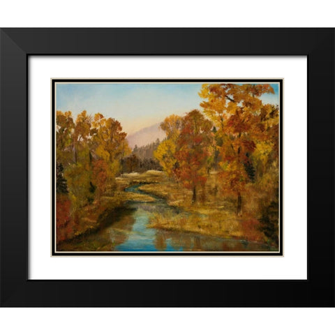 Montana in Fall Black Modern Wood Framed Art Print with Double Matting by Monahan, Jodi