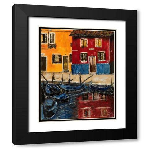 Bueno Black Modern Wood Framed Art Print with Double Matting by Monahan, Jodi