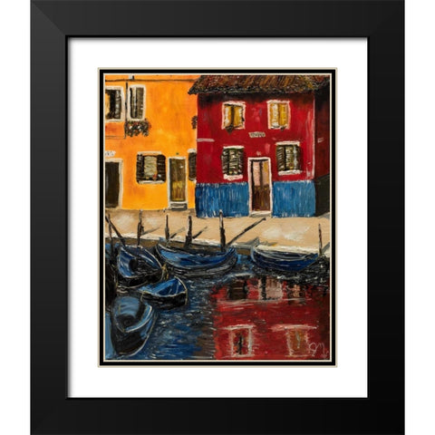 Bueno Black Modern Wood Framed Art Print with Double Matting by Monahan, Jodi