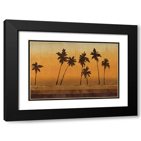 Sunset Palms I Black Modern Wood Framed Art Print with Double Matting by Martin, Cheryl
