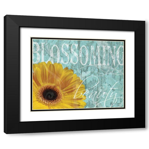 Gerbera IV Black Modern Wood Framed Art Print with Double Matting by Murray, Sylvia